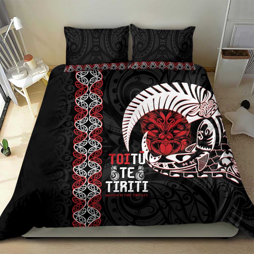 Aotearoa Toitu Te Tiriti Bedding Set Honour The Treaty Maori Haka - Vibe Hoodie Shop