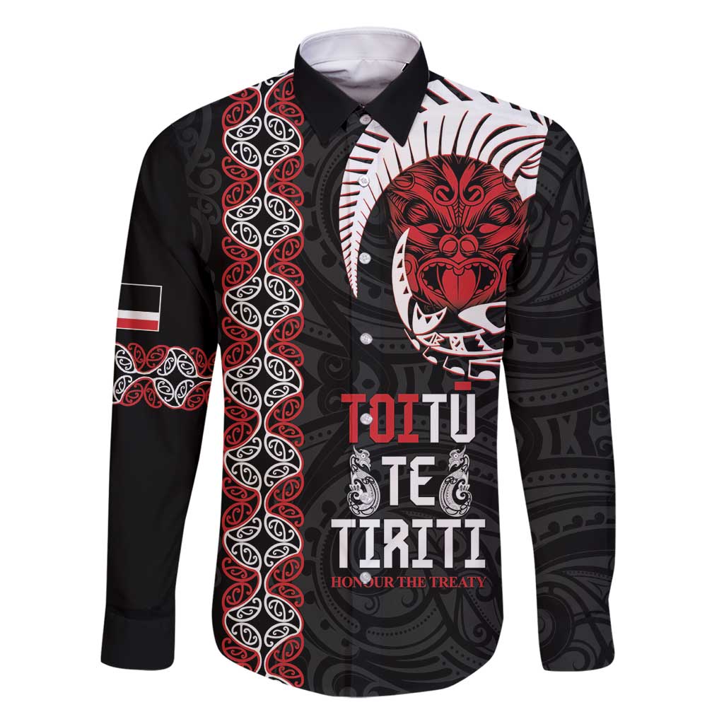 Aotearoa Toitu Te Tiriti Family Matching Long Sleeve Bodycon Dress and Hawaiian Shirt Honour The Treaty Maori Haka