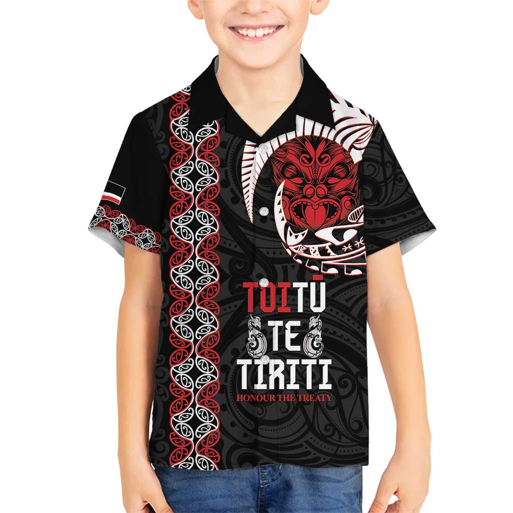 Aotearoa Toitu Te Tiriti Family Matching Off Shoulder Maxi Dress and Hawaiian Shirt Honour The Treaty Maori Haka