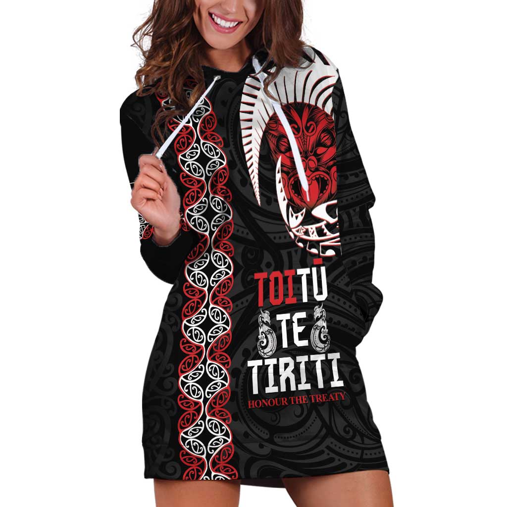 Aotearoa Toitu Te Tiriti Hoodie Dress Honour The Treaty Maori Haka - Vibe Hoodie Shop