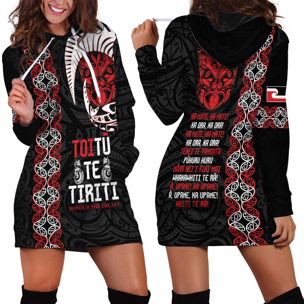 Aotearoa Toitu Te Tiriti Hoodie Dress Honour The Treaty Maori Haka - Vibe Hoodie Shop