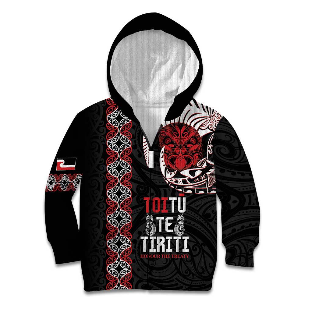 Aotearoa Toitu Te Tiriti Kid Hoodie Honour The Treaty Maori Haka - Vibe Hoodie Shop