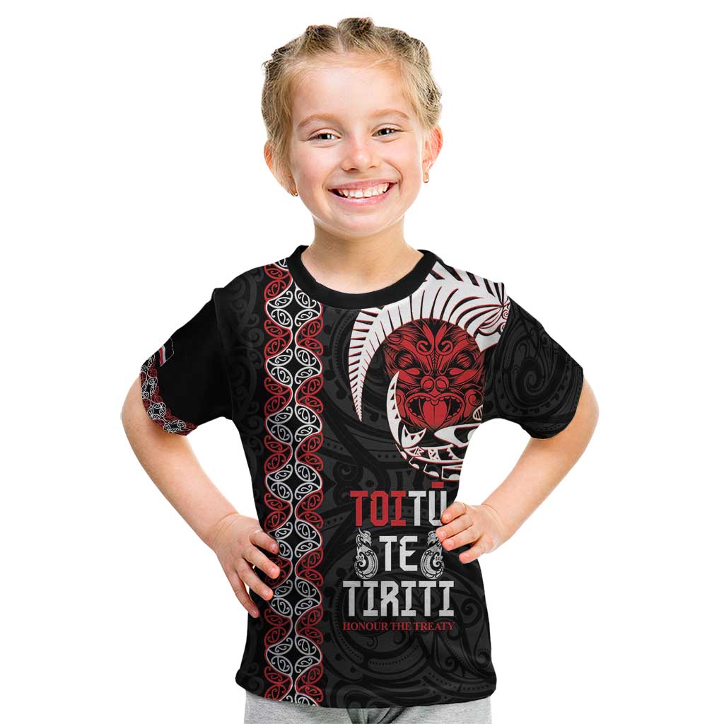 Aotearoa Toitu Te Tiriti Kid T Shirt Honour The Treaty Maori Haka - Vibe Hoodie Shop