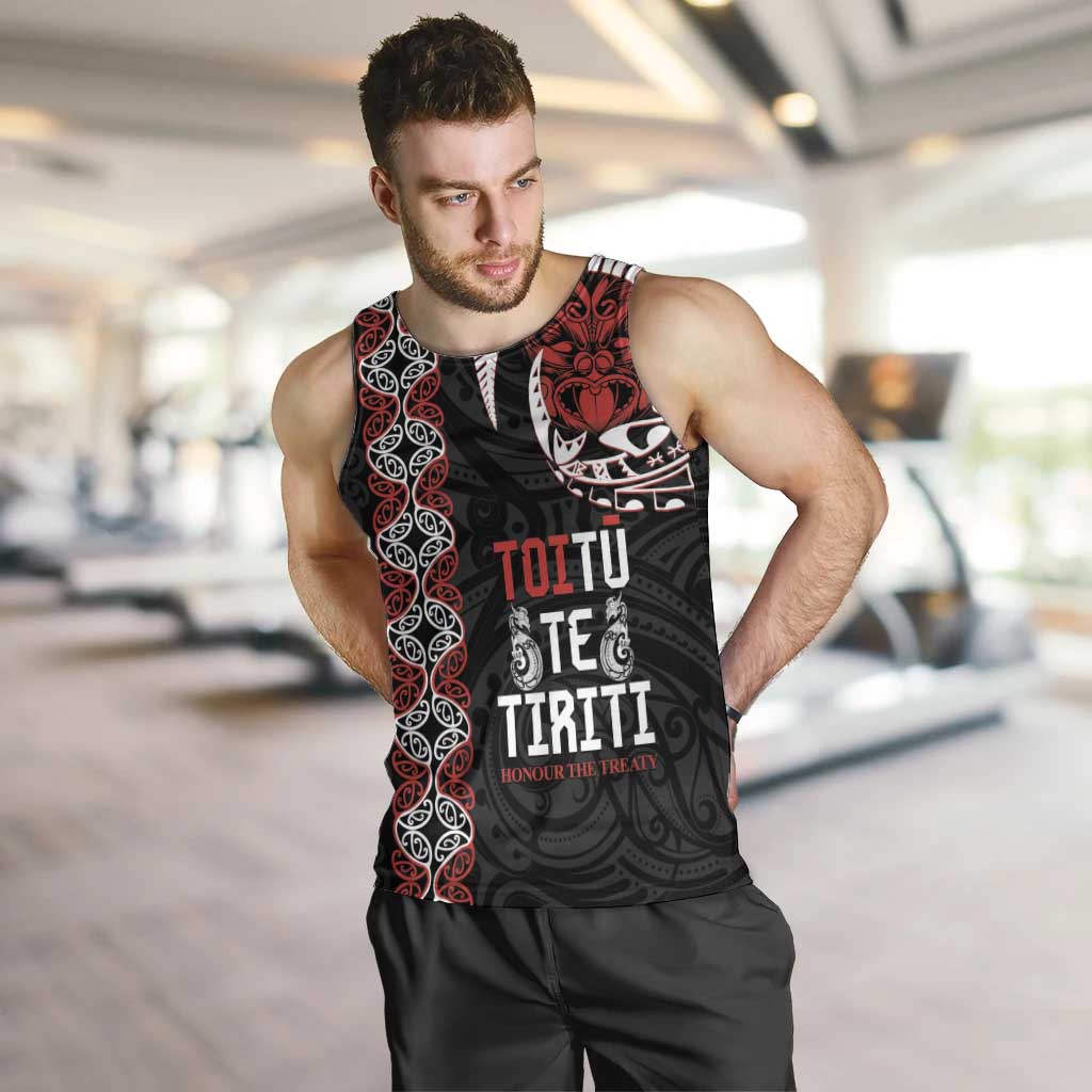 Aotearoa Toitu Te Tiriti Men Tank Top Honour The Treaty Maori Haka - Vibe Hoodie Shop