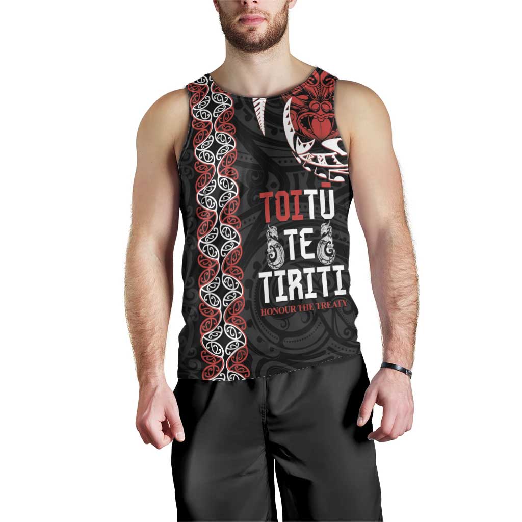 Aotearoa Toitu Te Tiriti Men Tank Top Honour The Treaty Maori Haka - Vibe Hoodie Shop