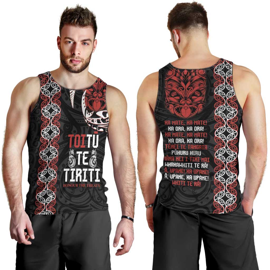 Aotearoa Toitu Te Tiriti Men Tank Top Honour The Treaty Maori Haka - Vibe Hoodie Shop