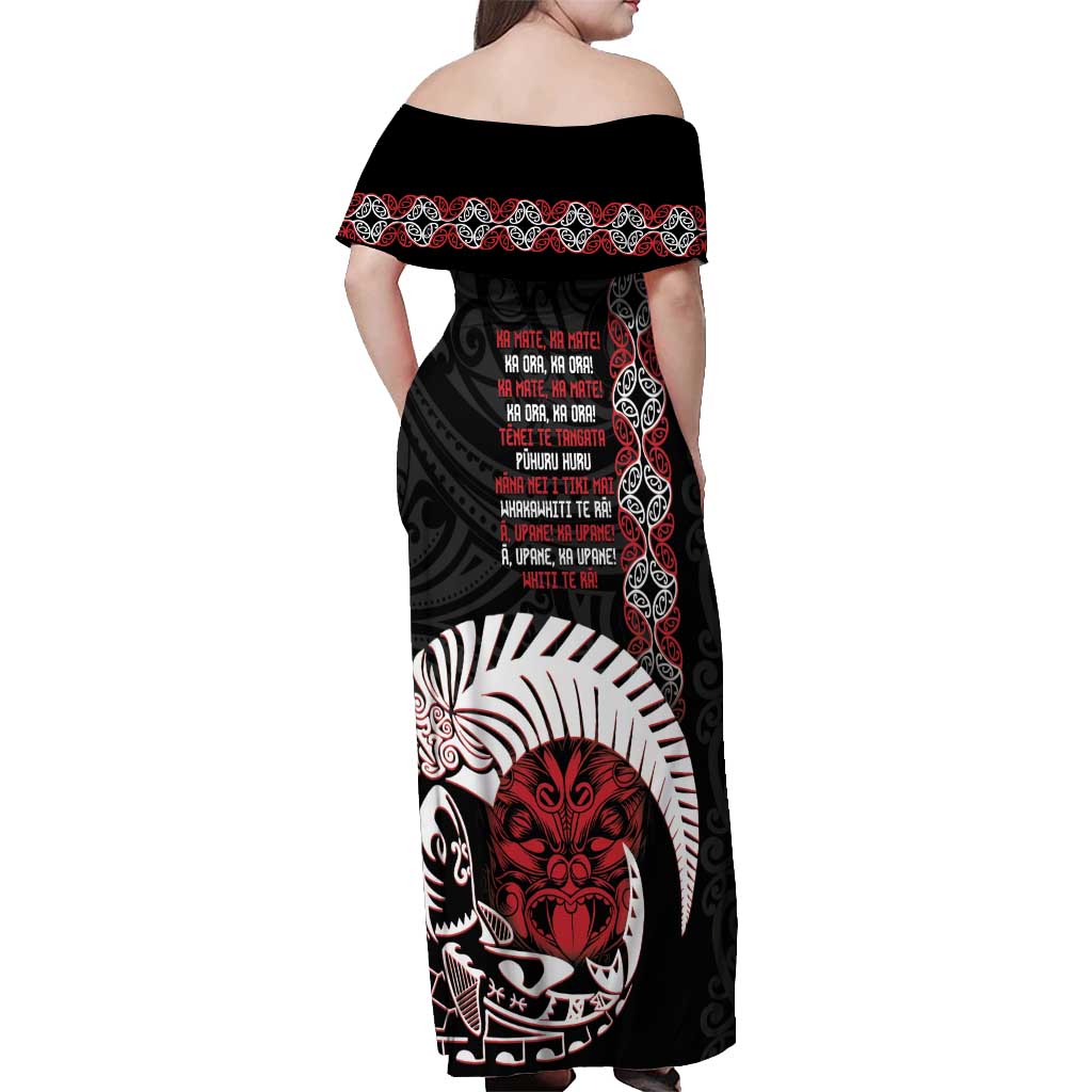 Aotearoa Toitu Te Tiriti Off Shoulder Maxi Dress Honour The Treaty Maori Haka