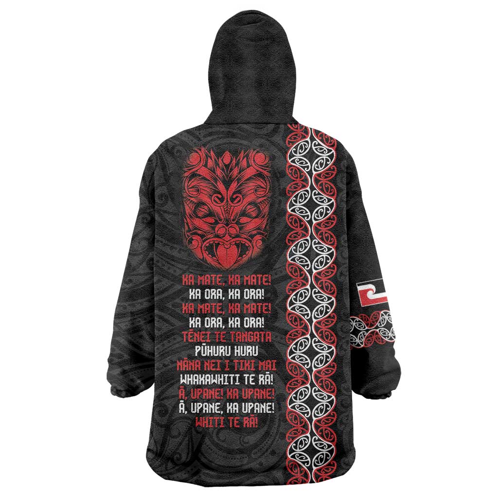 Aotearoa Toitu Te Tiriti Wearable Blanket Hoodie Honour The Treaty Maori Haka - Vibe Hoodie Shop