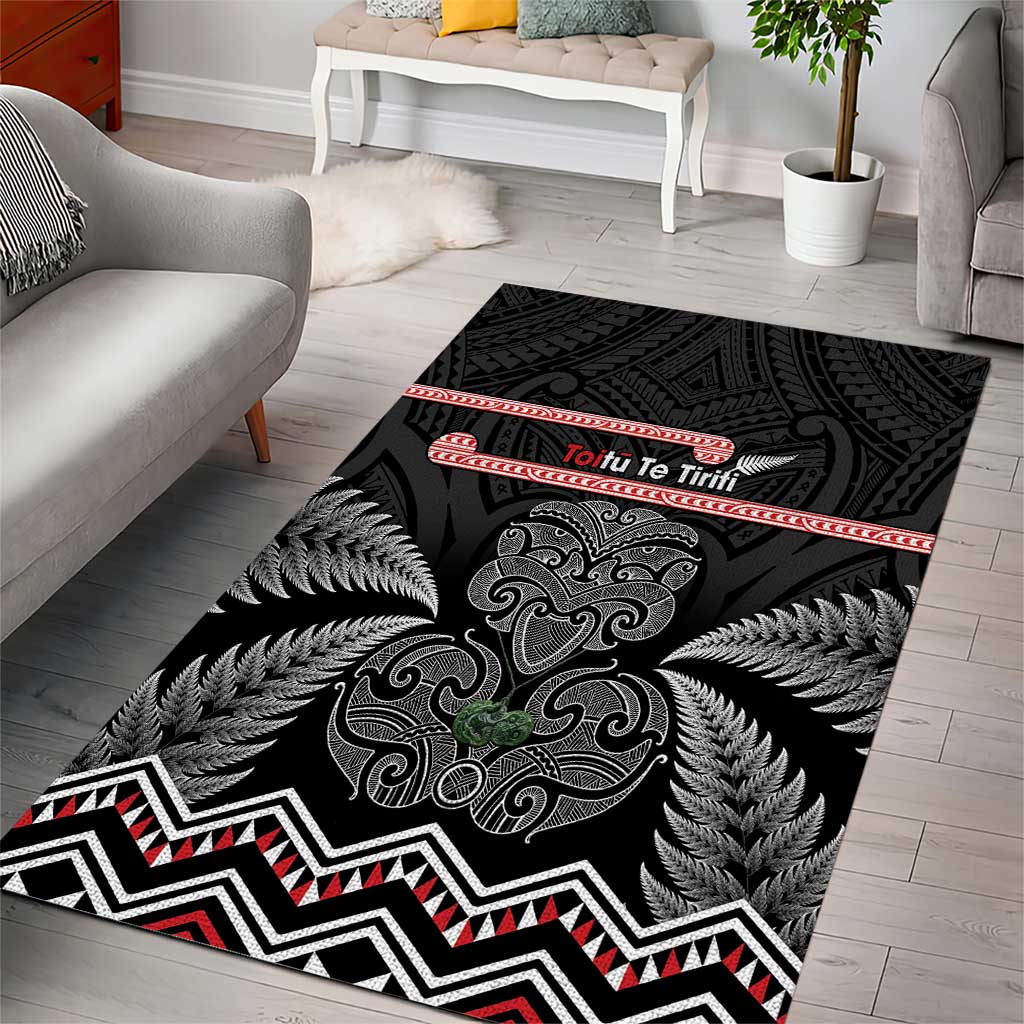 Aotearoa Toitu Te Tiriti Area Rug Stand Together! Stand Stronger! - NZ Tiki - Vibe Hoodie Shop