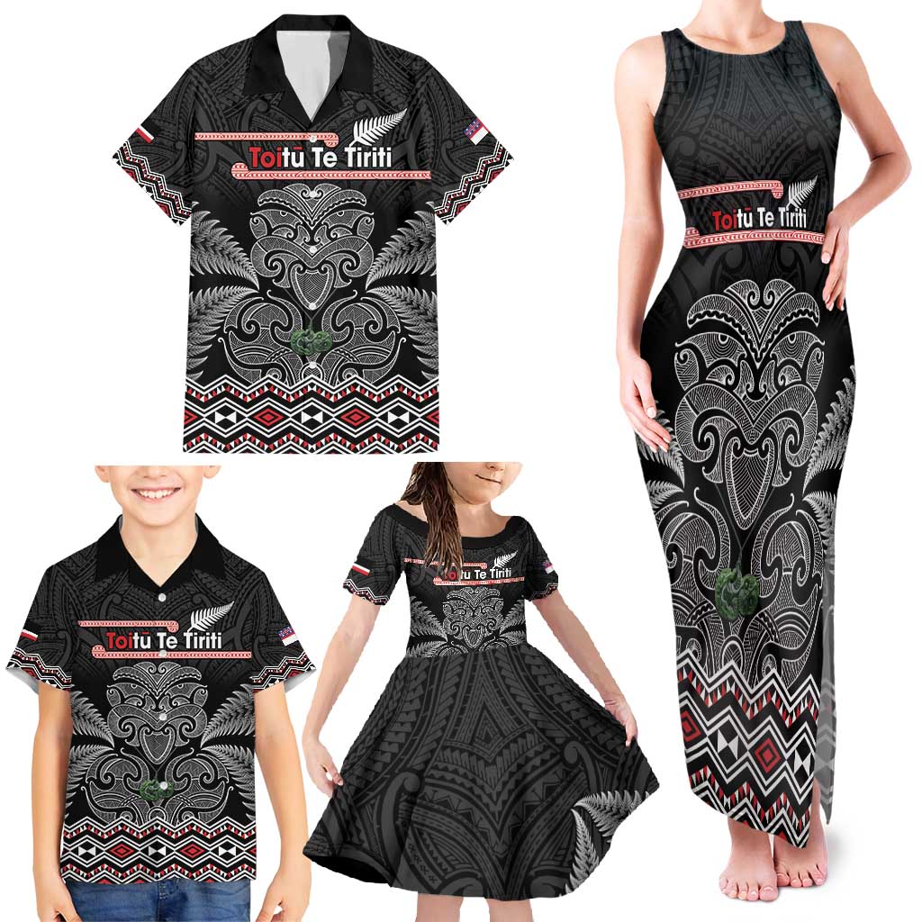 Aotearoa Toitu Te Tiriti Family Matching Tank Maxi Dress and Hawaiian Shirt Stand Together! Stand Stronger! - NZ Tiki