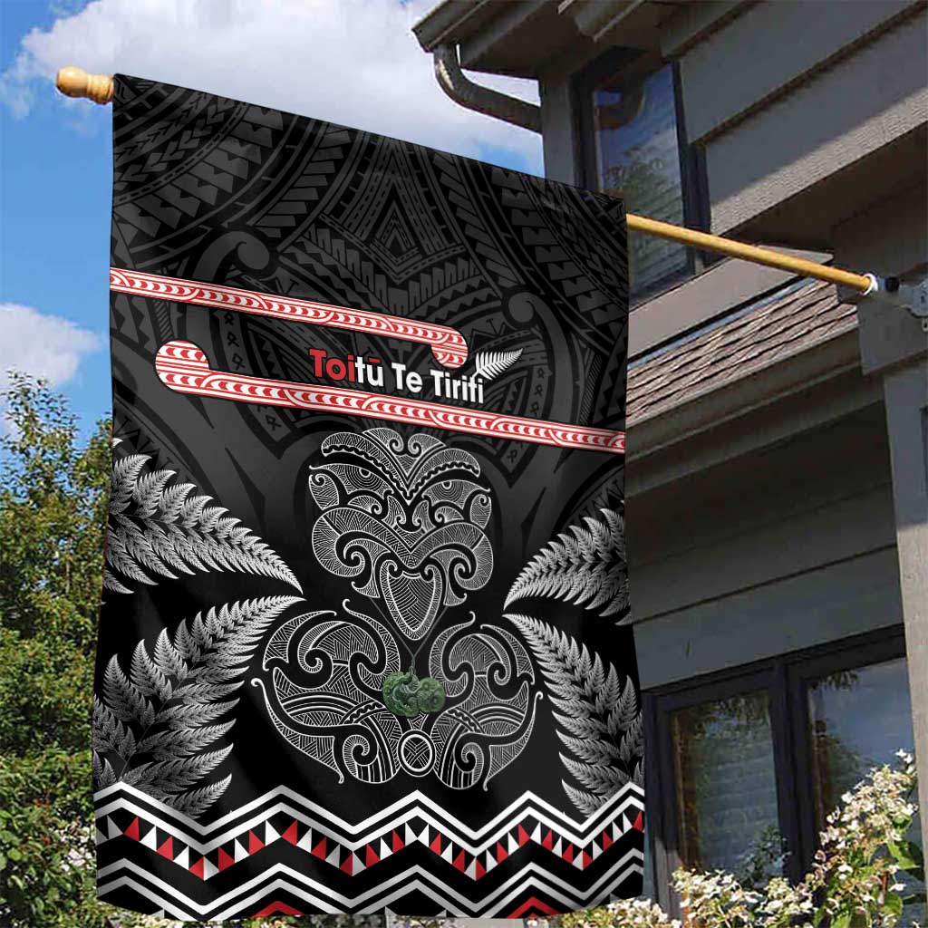 Aotearoa Toitu Te Tiriti Garden Flag Stand Together! Stand Stronger! - NZ Tiki - Vibe Hoodie Shop