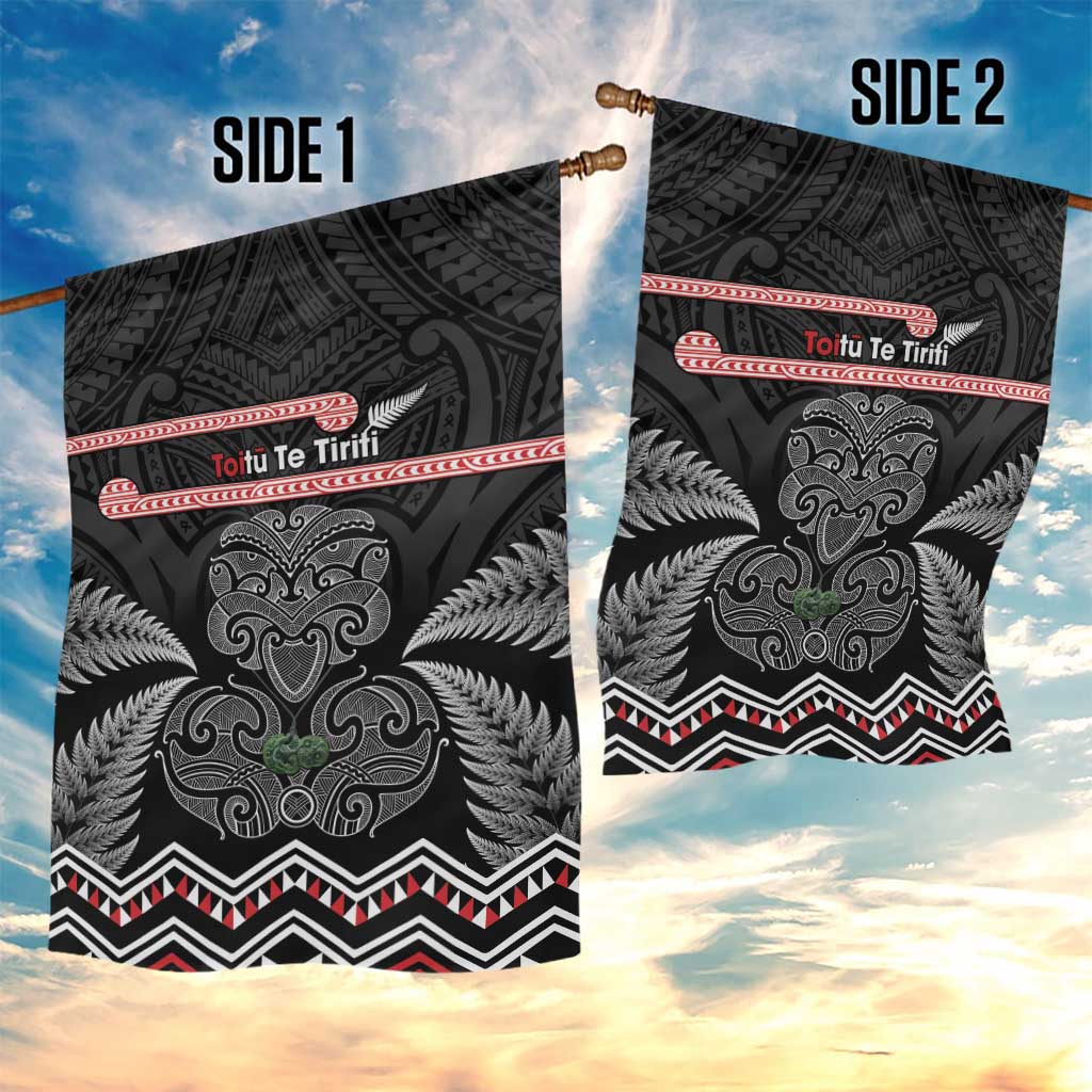 Aotearoa Toitu Te Tiriti Garden Flag Stand Together! Stand Stronger! - NZ Tiki - Vibe Hoodie Shop