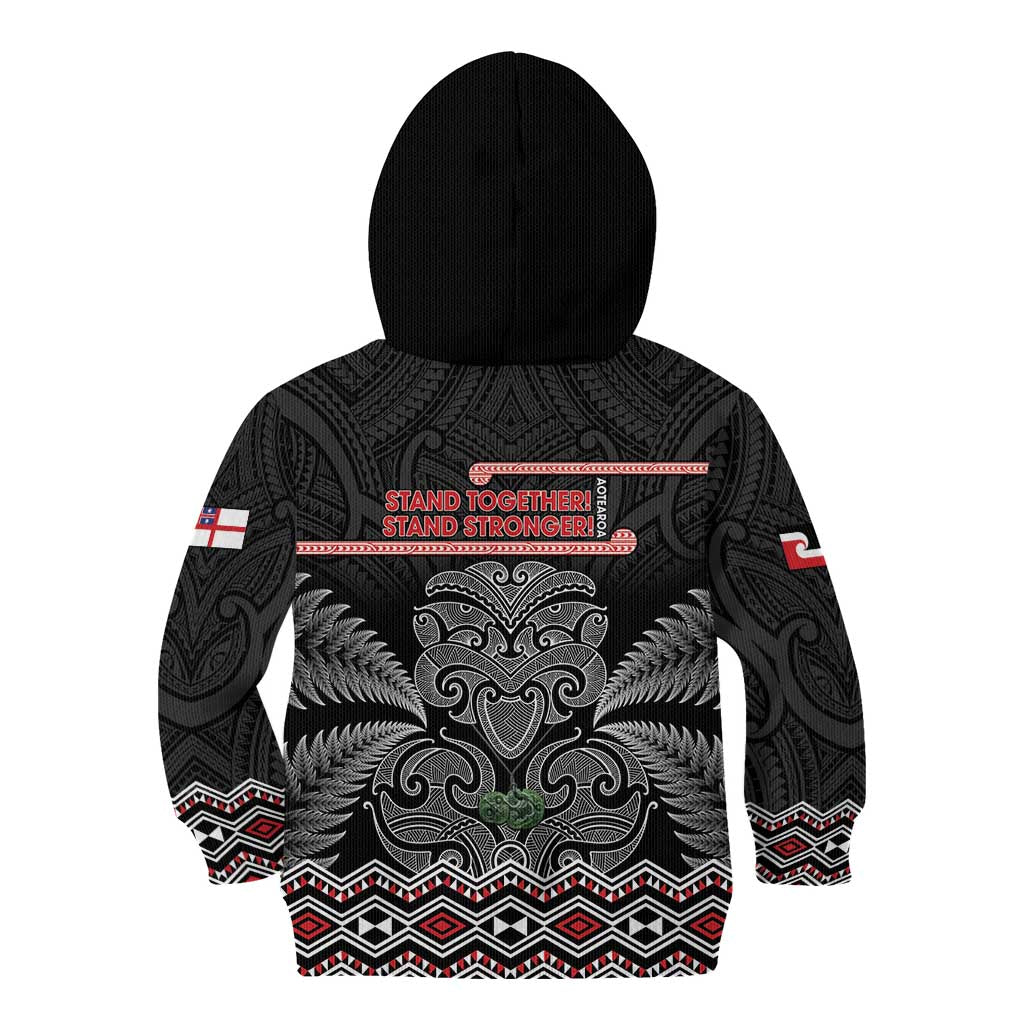 Aotearoa Toitu Te Tiriti Kid Hoodie Stand Together! Stand Stronger! - NZ Tiki - Vibe Hoodie Shop