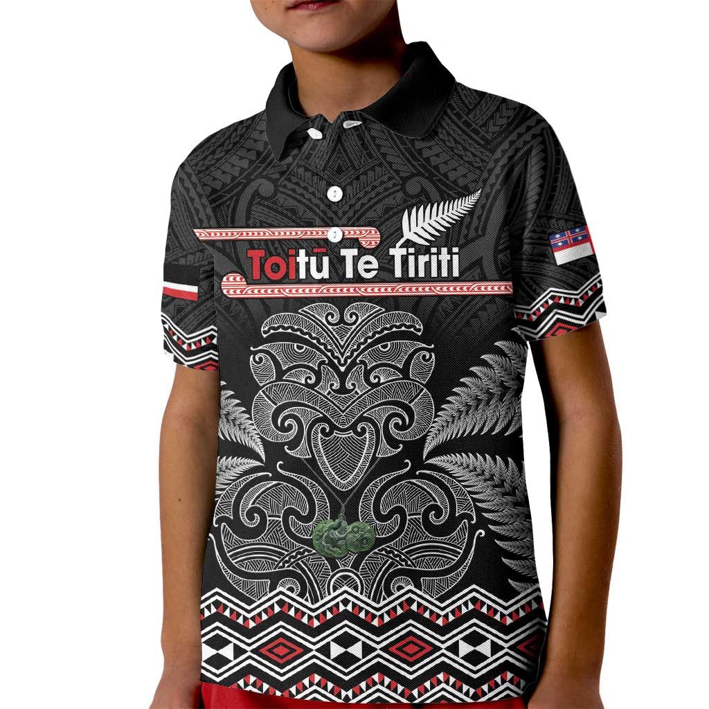 Aotearoa Toitu Te Tiriti Kid Polo Shirt Stand Together! Stand Stronger! - NZ Tiki - Vibe Hoodie Shop