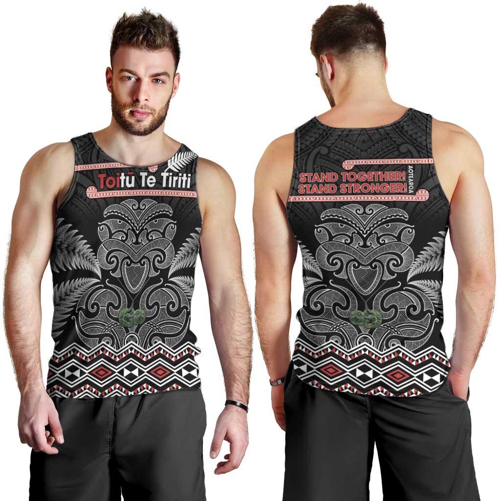 Aotearoa Toitu Te Tiriti Men Tank Top Stand Together! Stand Stronger! - NZ Tiki - Vibe Hoodie Shop