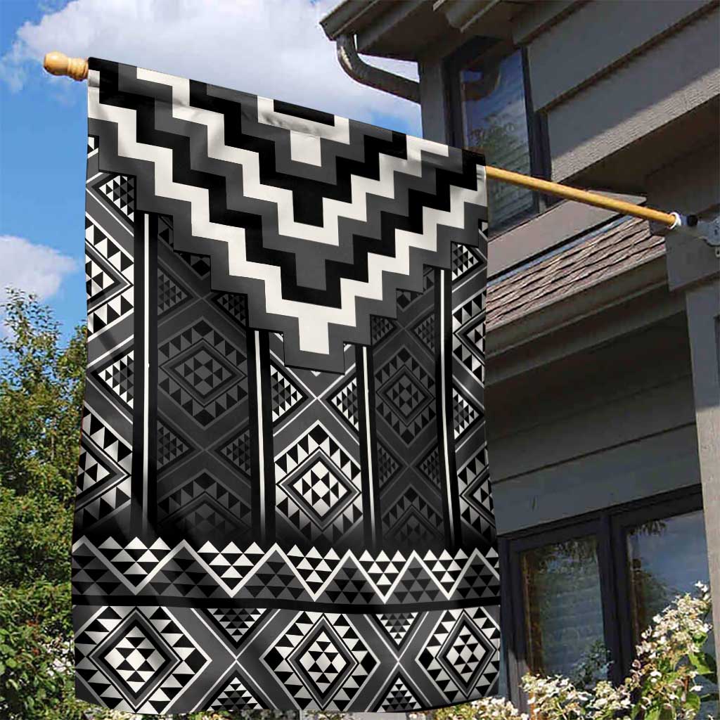 Black Taniko Aotearoa Garden Flag Niho Taniwha Mix Poutama - Vibe Hoodie Shop