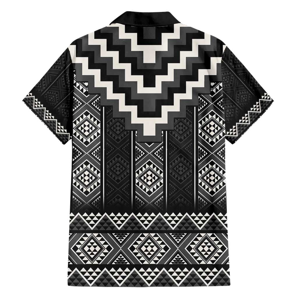 Black Taniko Aotearoa Hawaiian Shirt Niho Taniwha Mix Poutama - Vibe Hoodie Shop