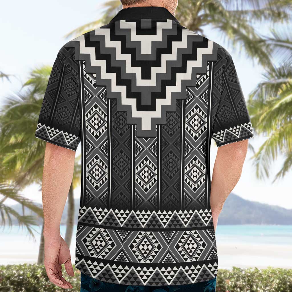 Black Taniko Aotearoa Hawaiian Shirt Niho Taniwha Mix Poutama - Vibe Hoodie Shop