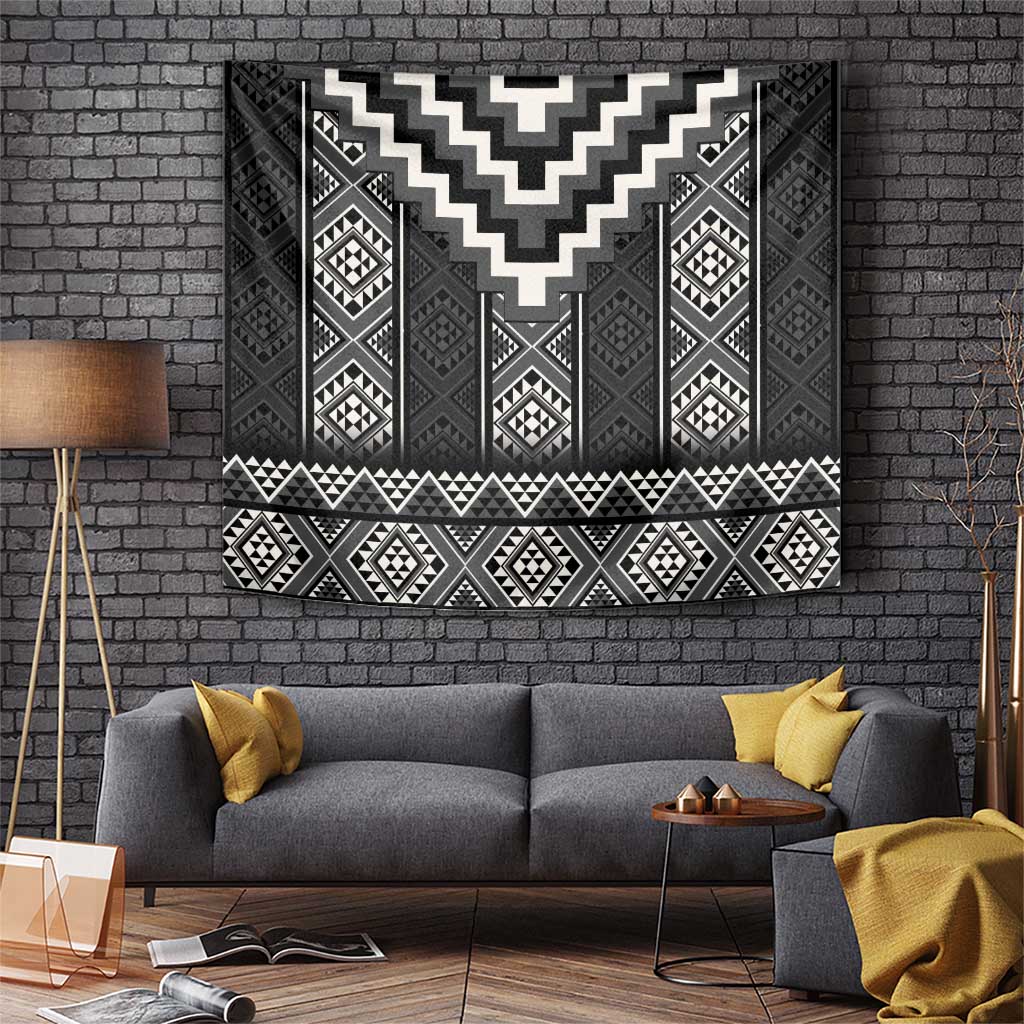 Black Taniko Aotearoa Tapestry Niho Taniwha Mix Poutama - Vibe Hoodie Shop