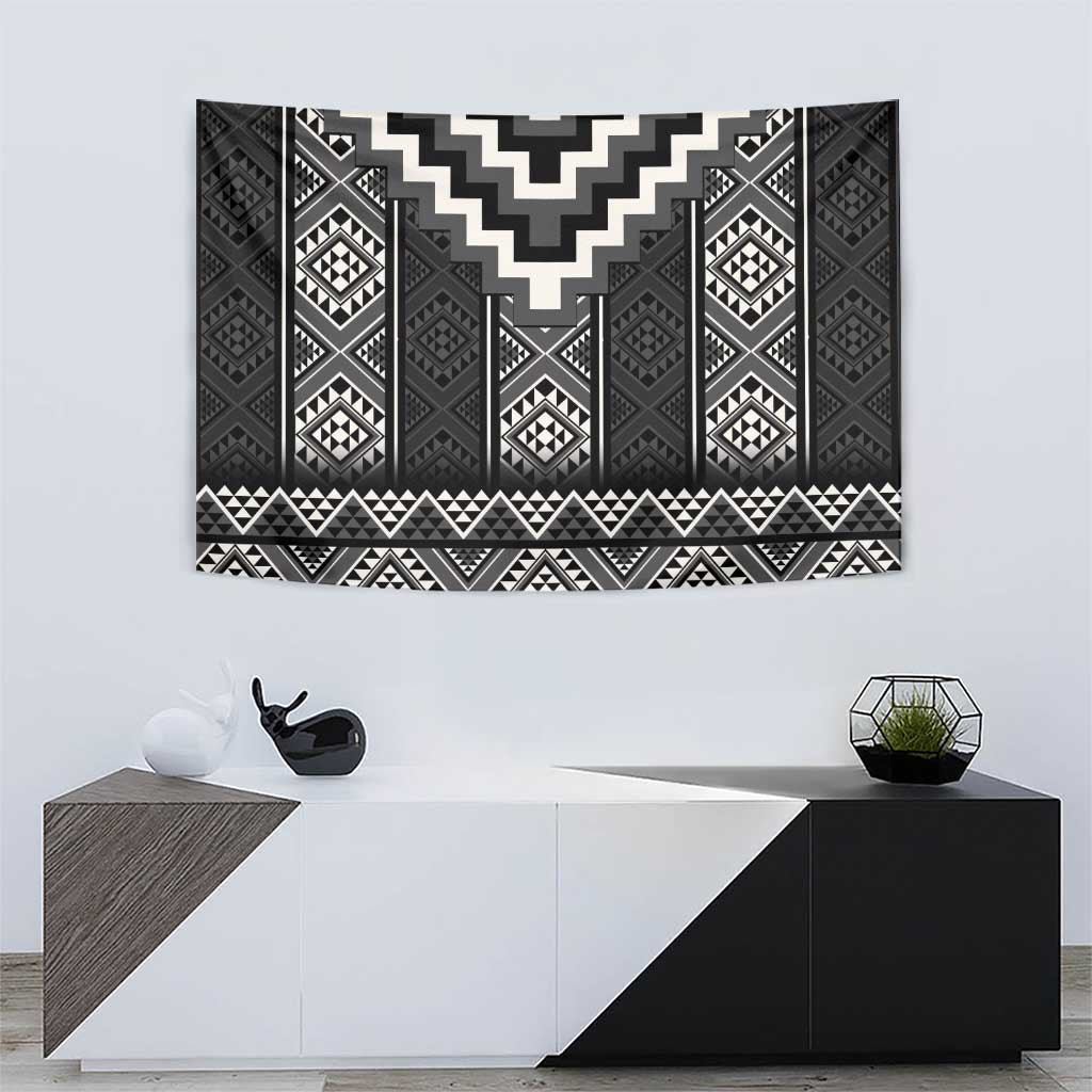 Black Taniko Aotearoa Tapestry Niho Taniwha Mix Poutama - Vibe Hoodie Shop