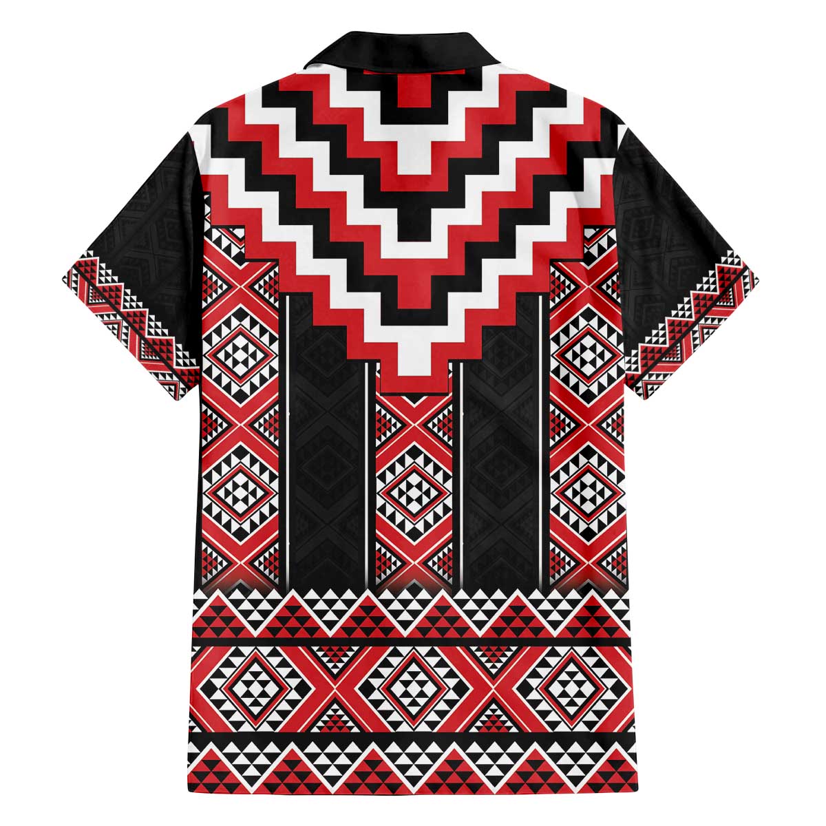 Red Taniko Aotearoa Family Matching Off The Shoulder Long Sleeve Dress and Hawaiian Shirt Niho Taniwha Mix Poutama LT14