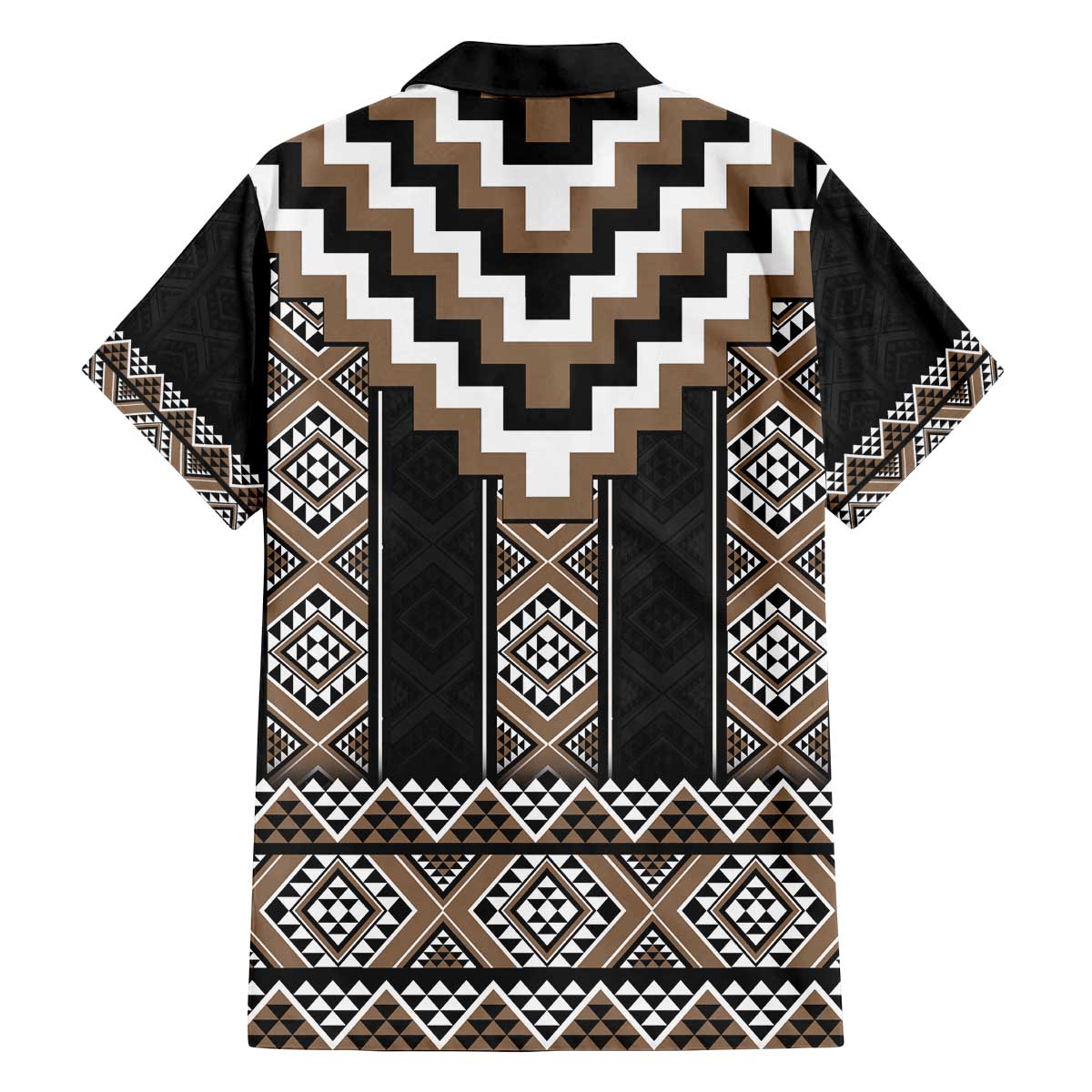 Brown Taniko Aotearoa Family Matching Off The Shoulder Long Sleeve Dress and Hawaiian Shirt Niho Taniwha Mix Poutama LT14