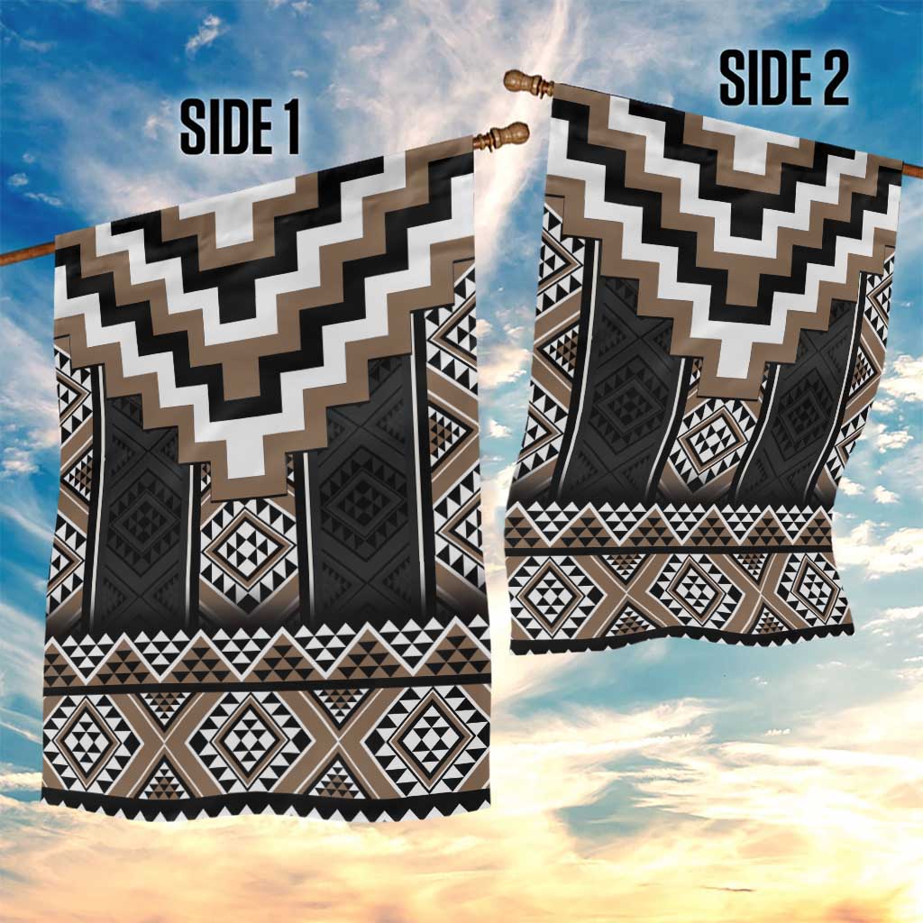 Brown Taniko Aotearoa Garden Flag Niho Taniwha Mix Poutama - Vibe Hoodie Shop