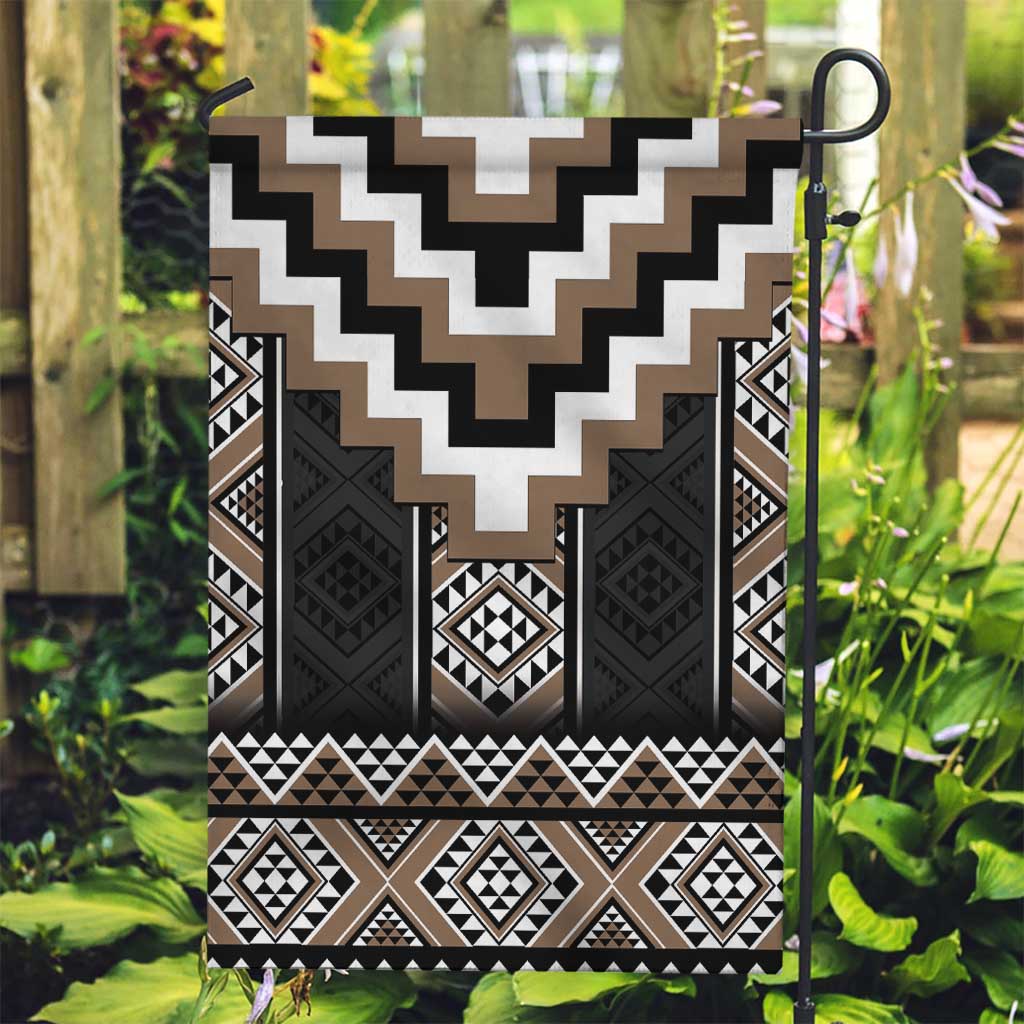 Brown Taniko Aotearoa Garden Flag Niho Taniwha Mix Poutama - Vibe Hoodie Shop