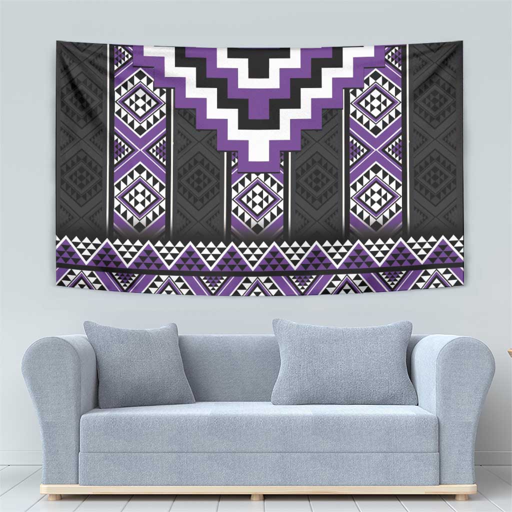 Purple Taniko Pattern Aotearoa Tapestry Niho Taniwha Mix Poutama - Vibe Hoodie Shop