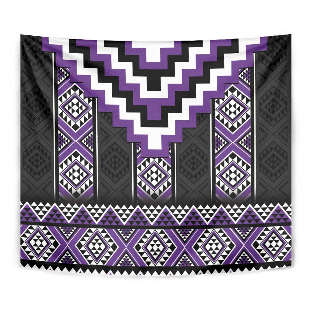 Purple Taniko Pattern Aotearoa Tapestry Niho Taniwha Mix Poutama - Vibe Hoodie Shop