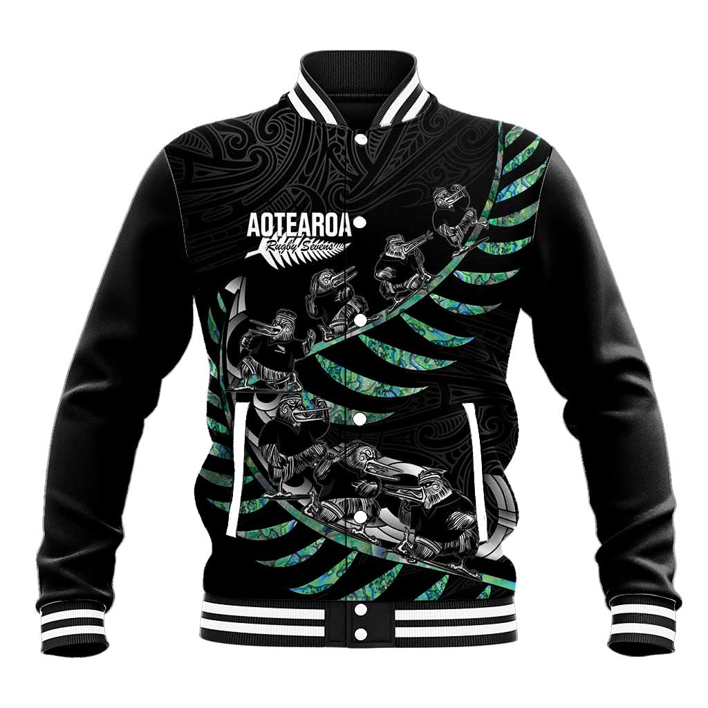 Custom New Zealand Silver Fern Rugby Baseball Jacket Aotearoa Kiwi Maori Pattern - Vibe Hoodie Shop
