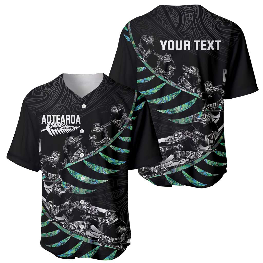 Custom New Zealand Silver Fern Rugby Baseball Jersey Aotearoa Kiwi Maori Pattern - Vibe Hoodie Shop