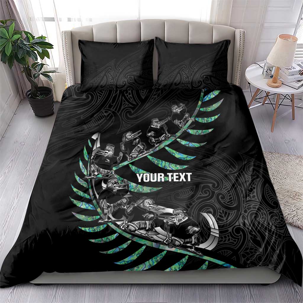 Custom New Zealand Silver Fern Rugby Bedding Set Aotearoa Kiwi Maori Pattern - Vibe Hoodie Shop
