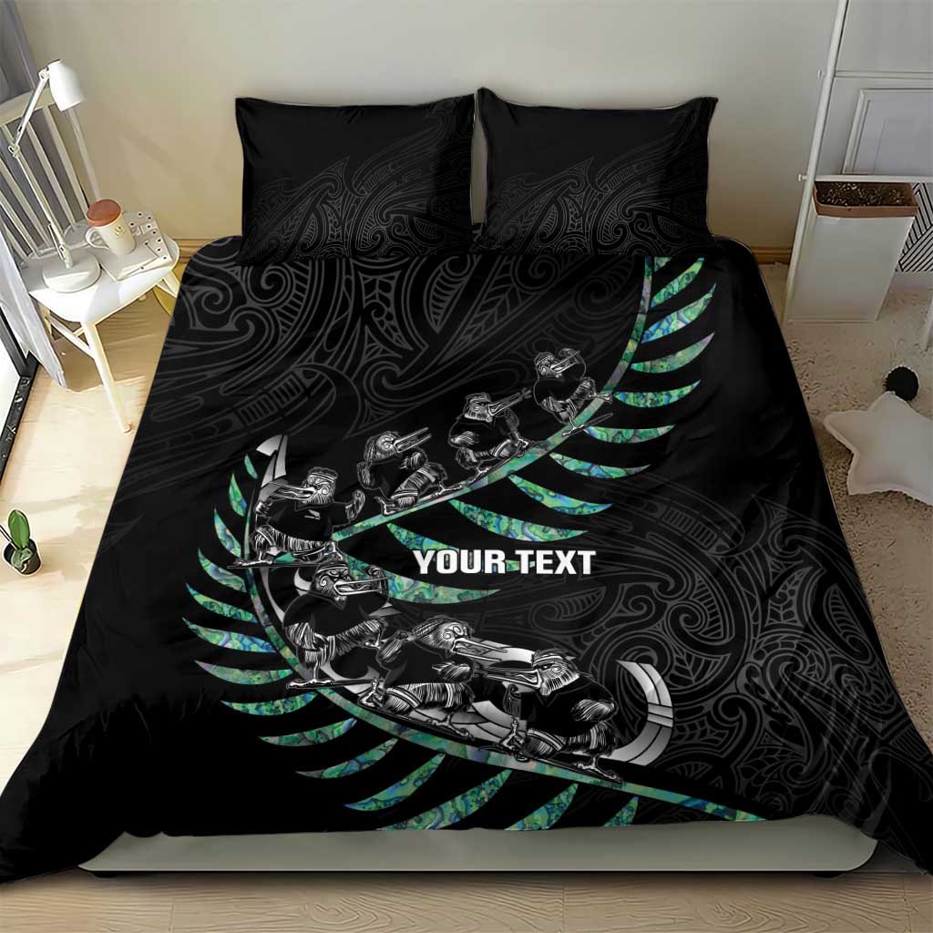 Custom New Zealand Silver Fern Rugby Bedding Set Aotearoa Kiwi Maori Pattern - Vibe Hoodie Shop