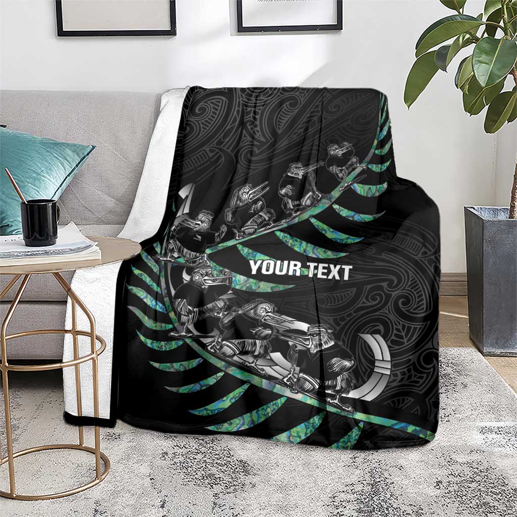 Custom New Zealand Silver Fern Rugby Blanket Aotearoa Kiwi Maori Pattern - Vibe Hoodie Shop