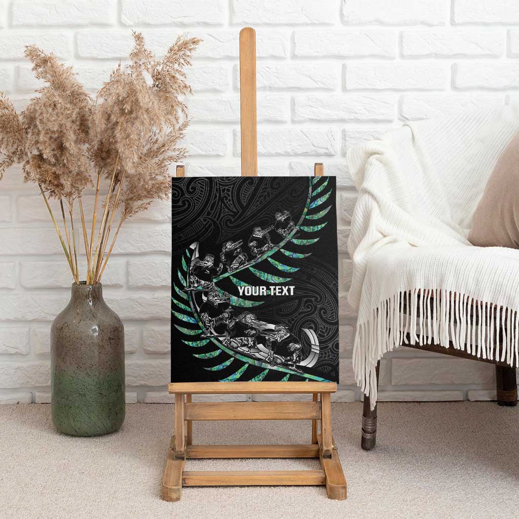 Custom New Zealand Silver Fern Rugby Canvas Wall Art Aotearoa Kiwi Maori Pattern LT14