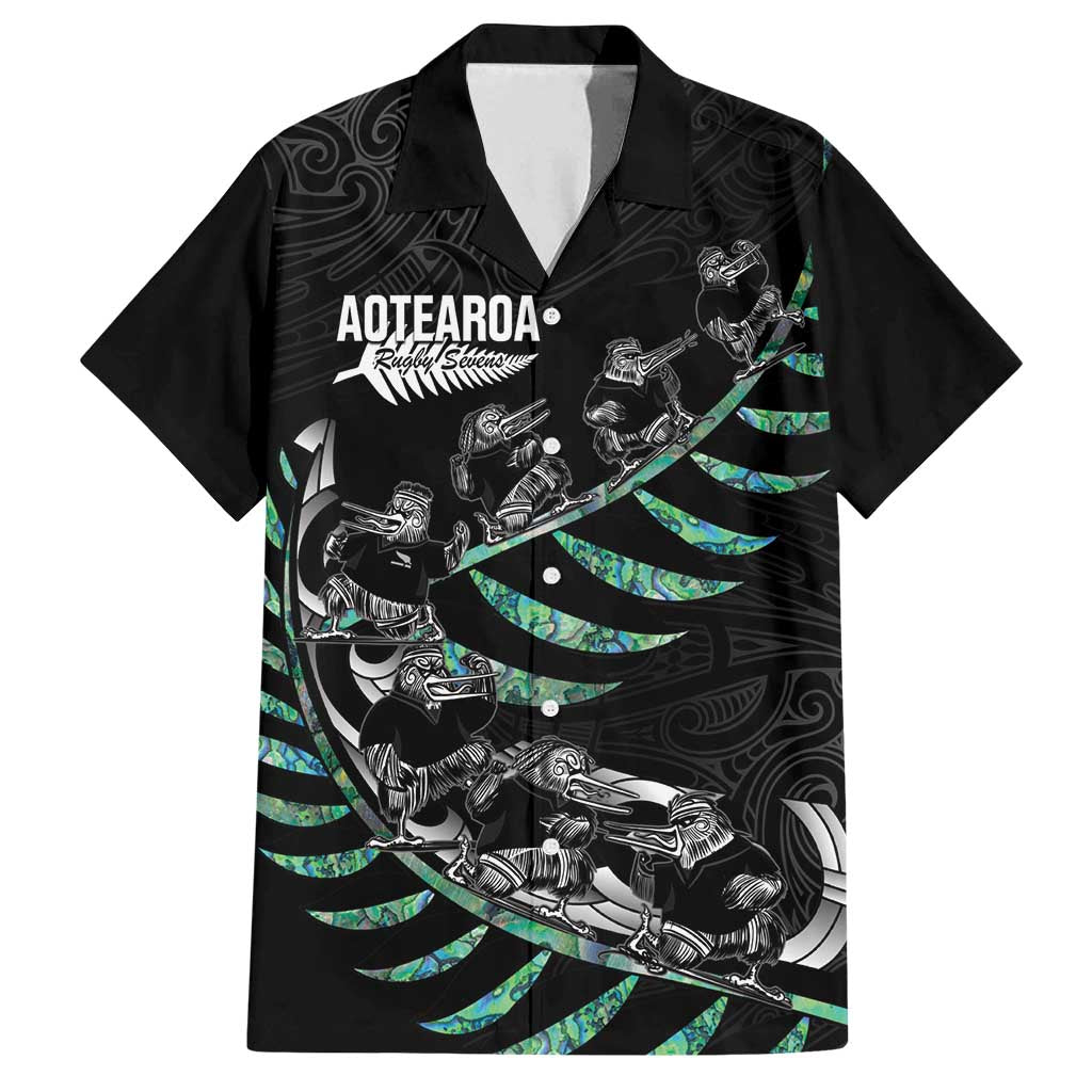 Custom New Zealand Silver Fern Rugby Family Matching Off Shoulder Maxi Dress and Hawaiian Shirt Aotearoa Kiwi Maori Pattern