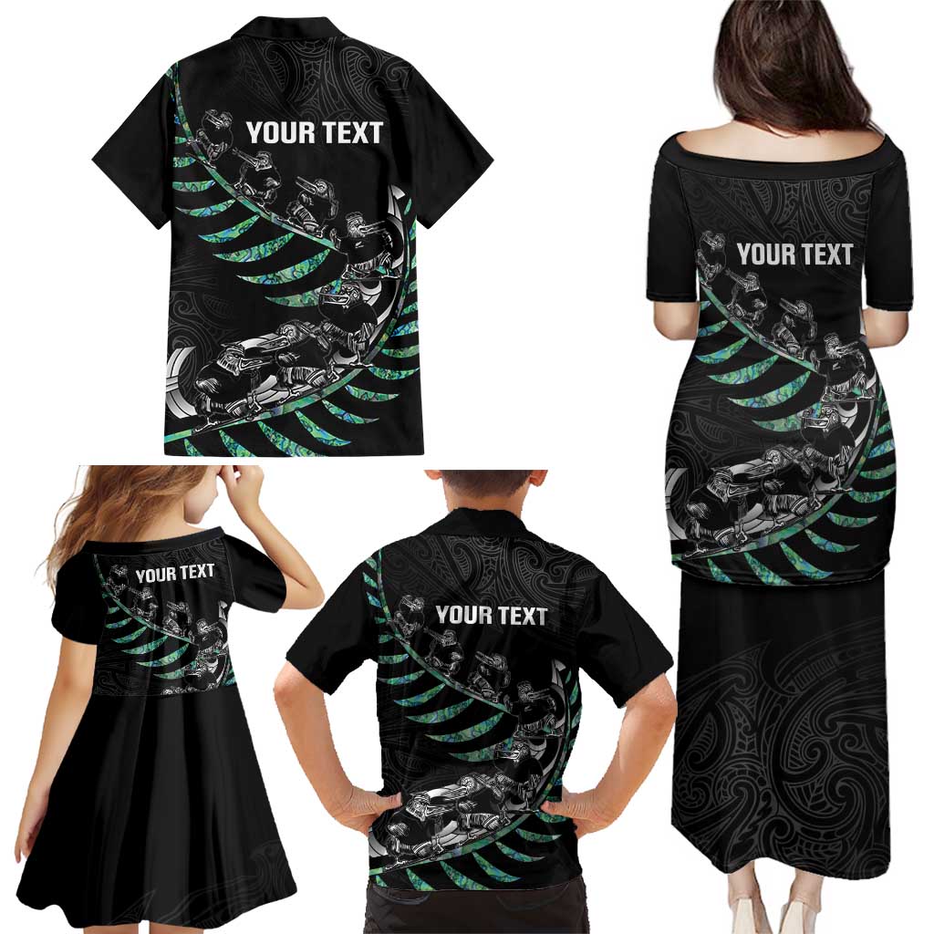 Custom New Zealand Silver Fern Rugby Family Matching Puletasi and Hawaiian Shirt Aotearoa Kiwi Maori Pattern