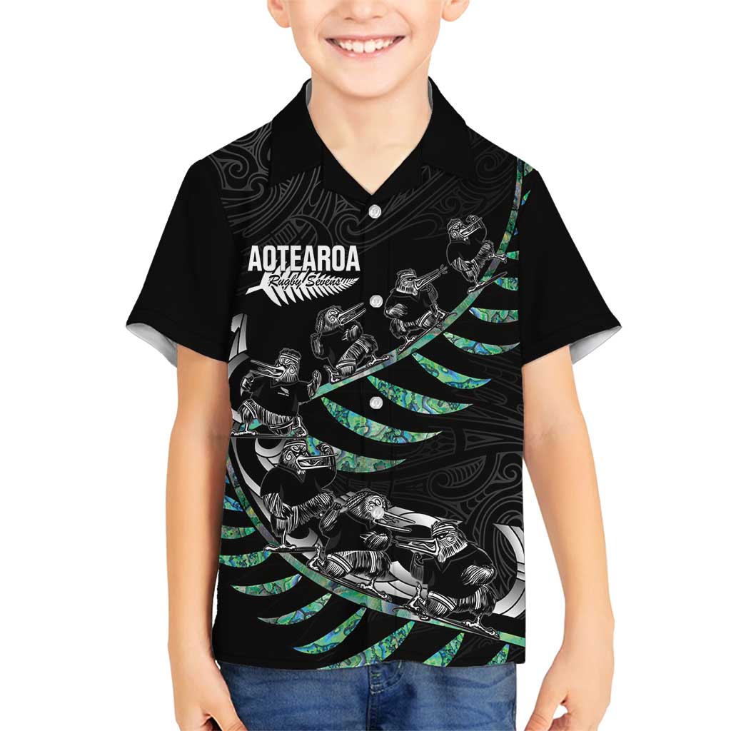 Custom New Zealand Silver Fern Rugby Family Matching Puletasi and Hawaiian Shirt Aotearoa Kiwi Maori Pattern