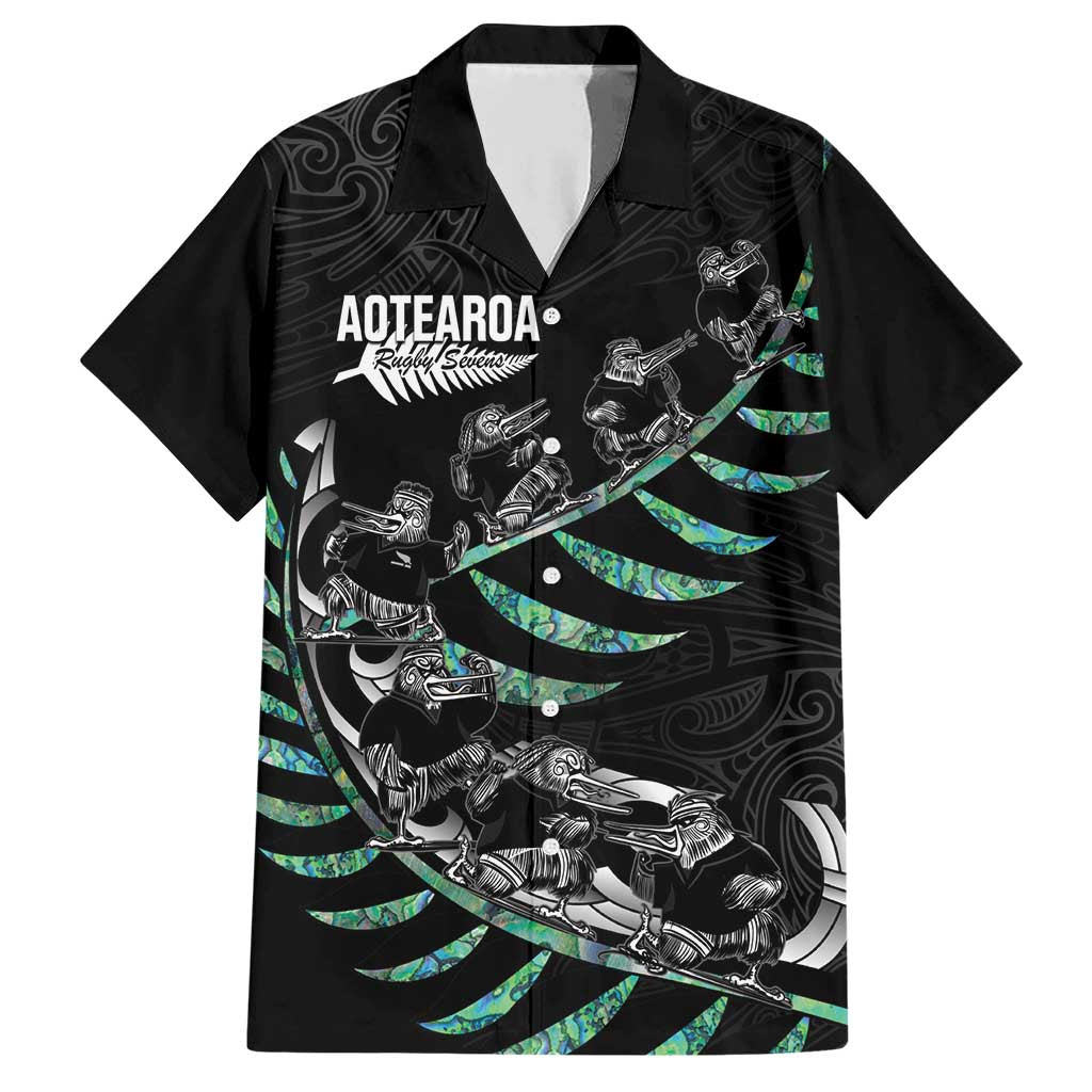 Custom New Zealand Silver Fern Rugby Family Matching Short Sleeve Bodycon Dress and Hawaiian Shirt Aotearoa Kiwi Maori Pattern