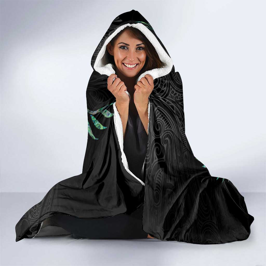 Custom New Zealand Silver Fern Rugby Hooded Blanket Aotearoa Kiwi Maori Pattern LT14