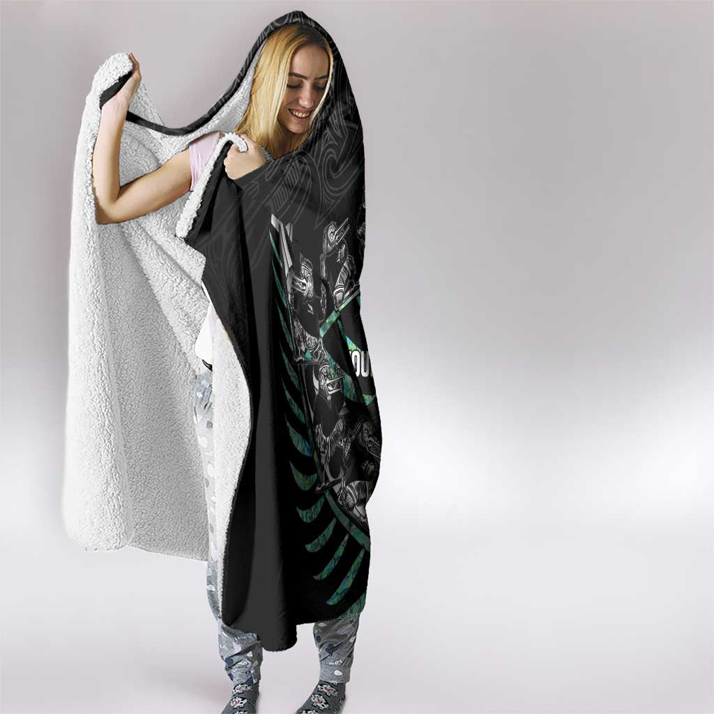 Custom New Zealand Silver Fern Rugby Hooded Blanket Aotearoa Kiwi Maori Pattern LT14