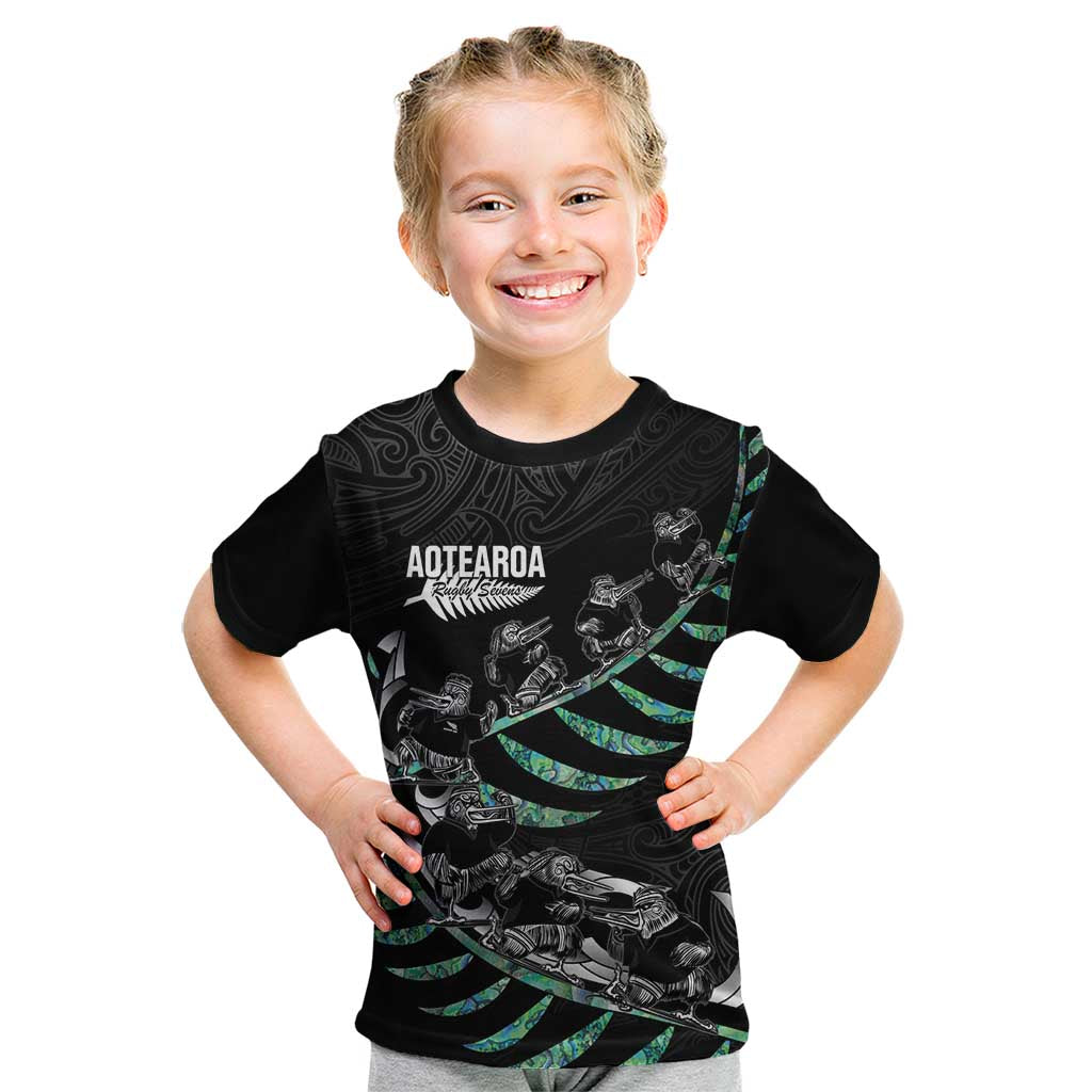 Custom New Zealand Silver Fern Rugby Kid T Shirt Aotearoa Kiwi Maori Pattern - Vibe Hoodie Shop