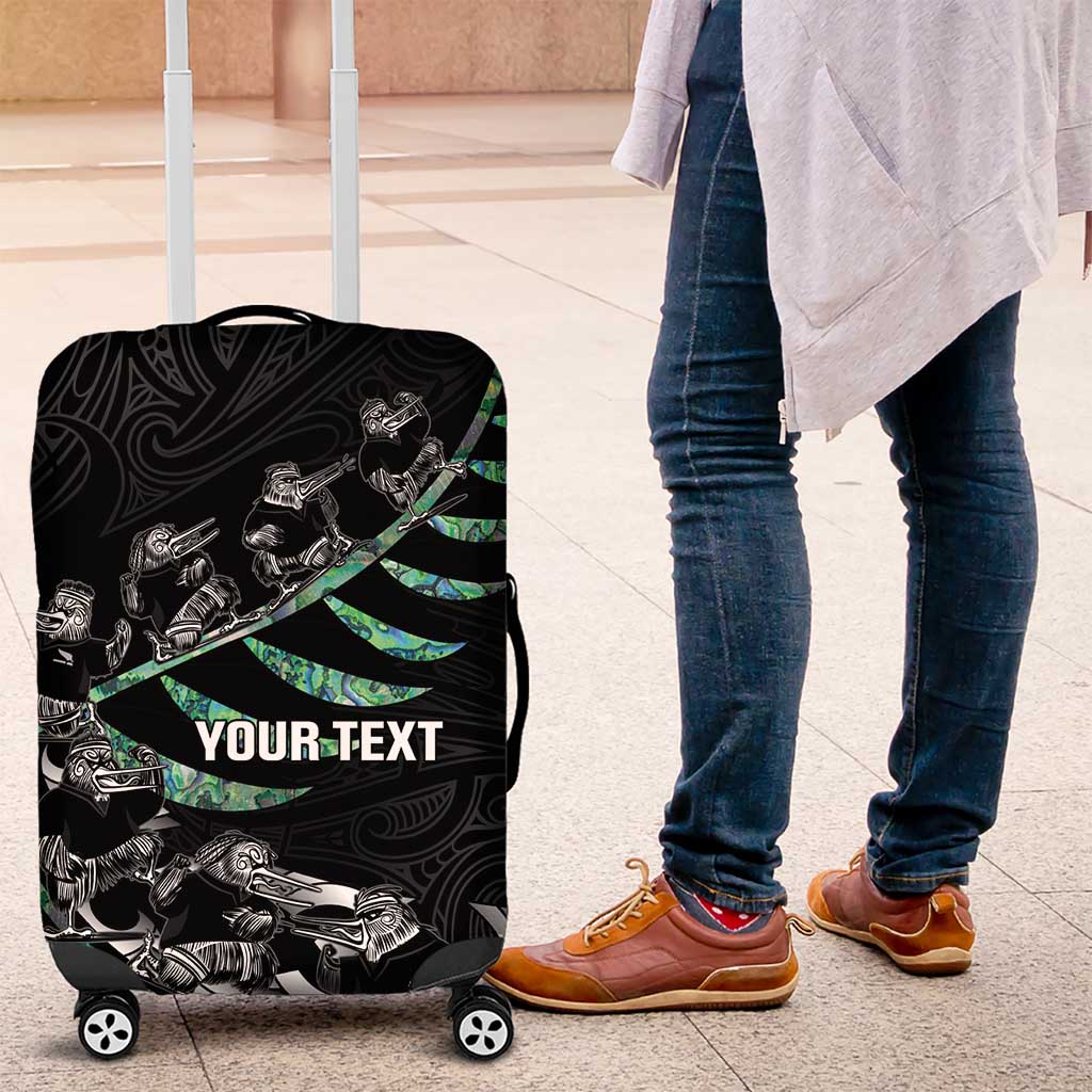 Custom New Zealand Silver Fern Rugby Luggage Cover Aotearoa Kiwi Maori Pattern - Vibe Hoodie Shop