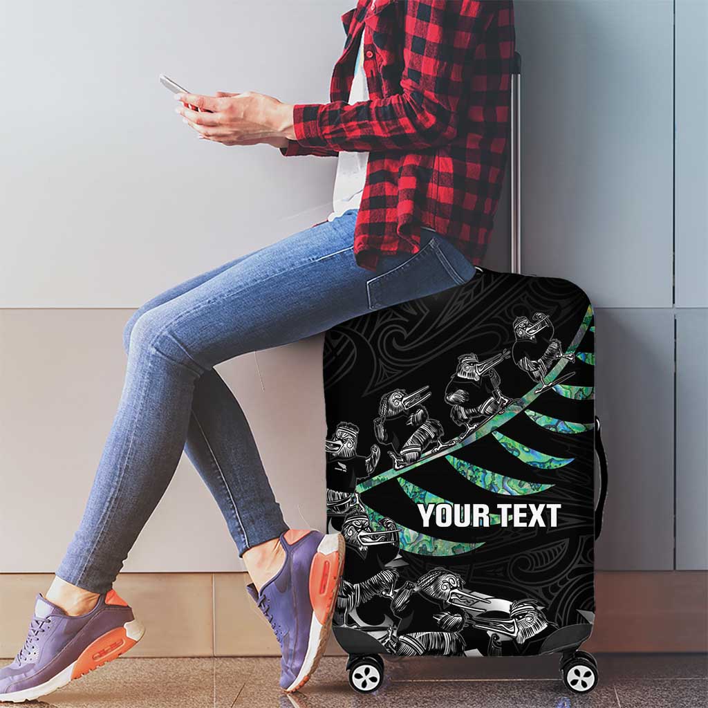 Custom New Zealand Silver Fern Rugby Luggage Cover Aotearoa Kiwi Maori Pattern - Vibe Hoodie Shop
