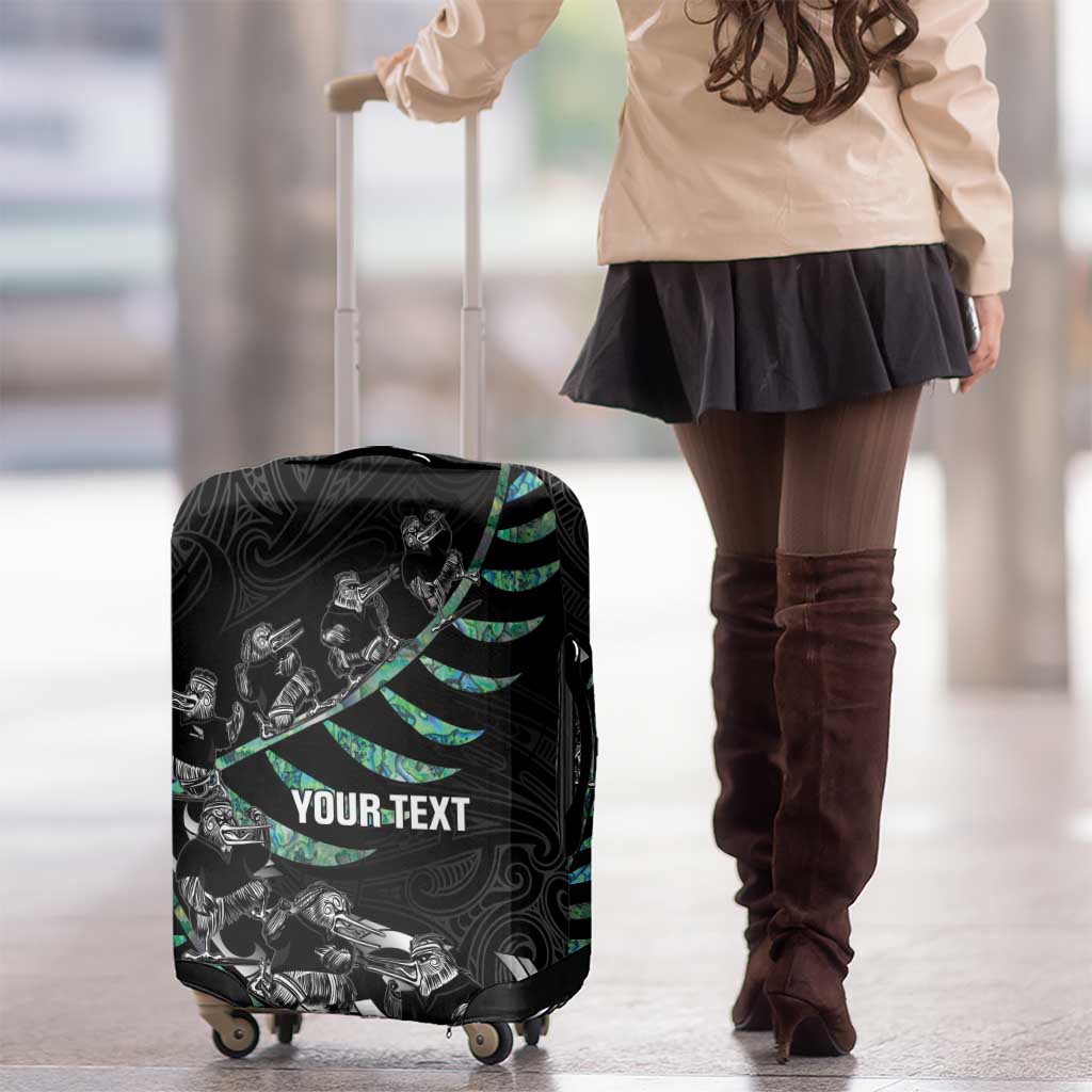 Custom New Zealand Silver Fern Rugby Luggage Cover Aotearoa Kiwi Maori Pattern - Vibe Hoodie Shop