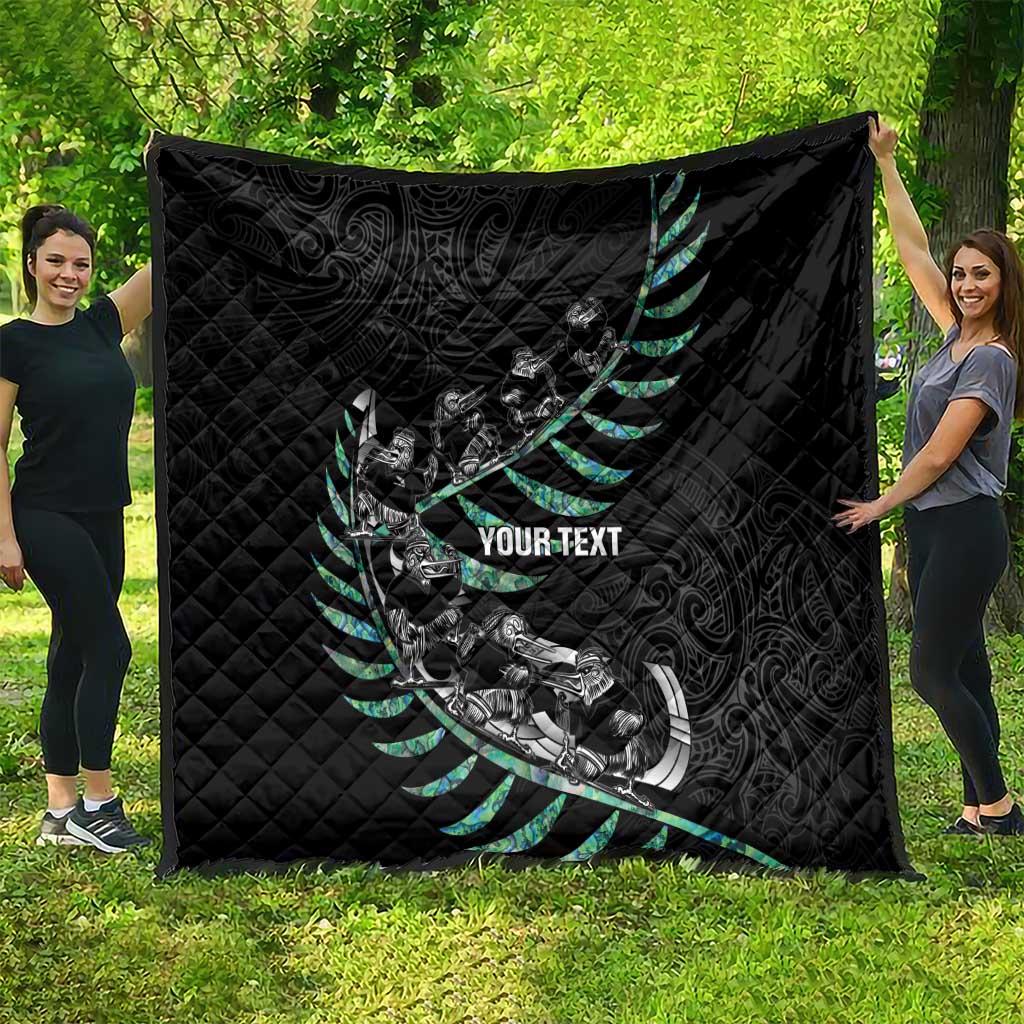 Custom New Zealand Silver Fern Rugby Quilt Aotearoa Kiwi Maori Pattern - Vibe Hoodie Shop