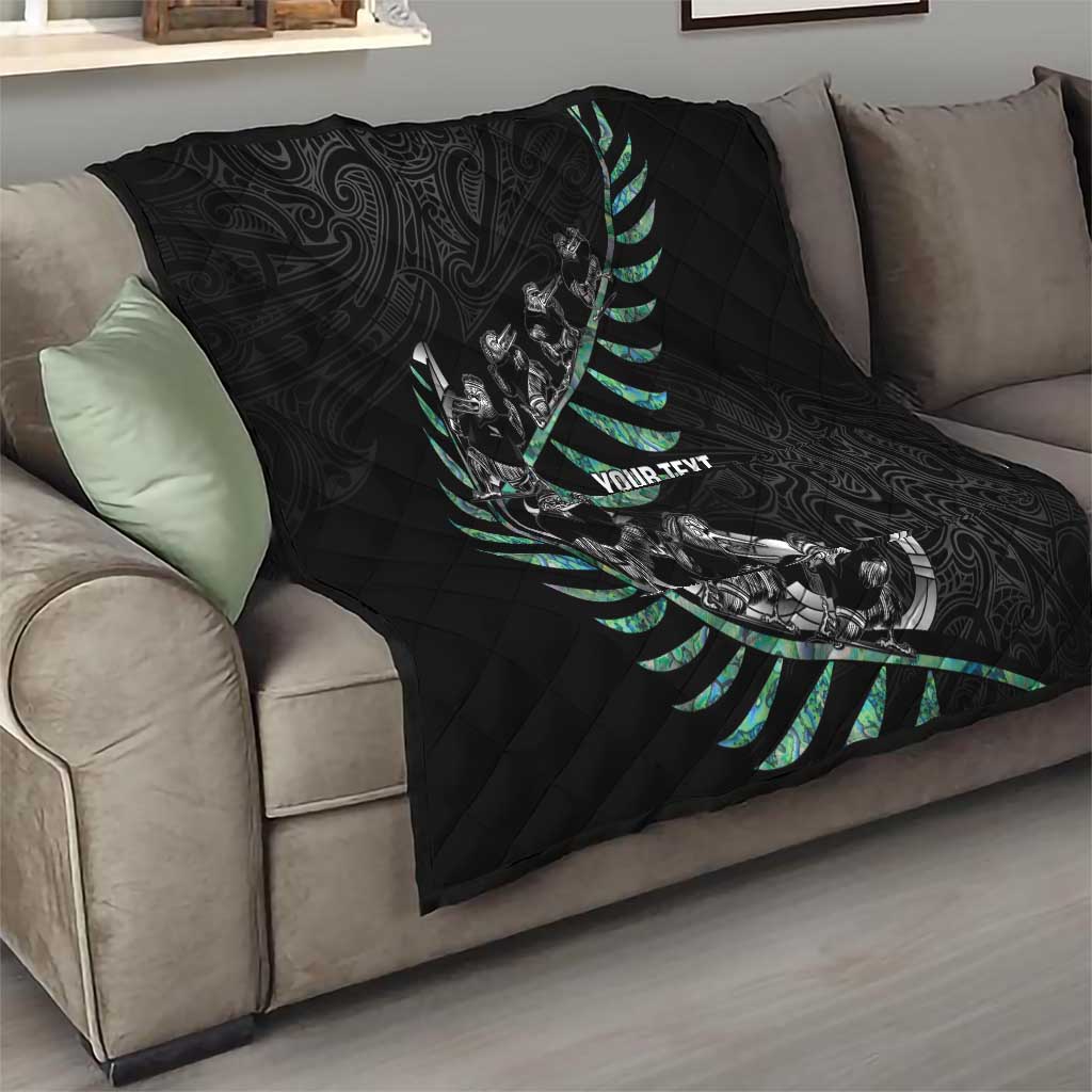 Custom New Zealand Silver Fern Rugby Quilt Aotearoa Kiwi Maori Pattern - Vibe Hoodie Shop
