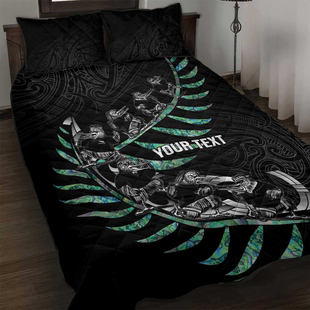 Custom New Zealand Silver Fern Rugby Quilt Bed Set Aotearoa Kiwi Maori Pattern - Vibe Hoodie Shop