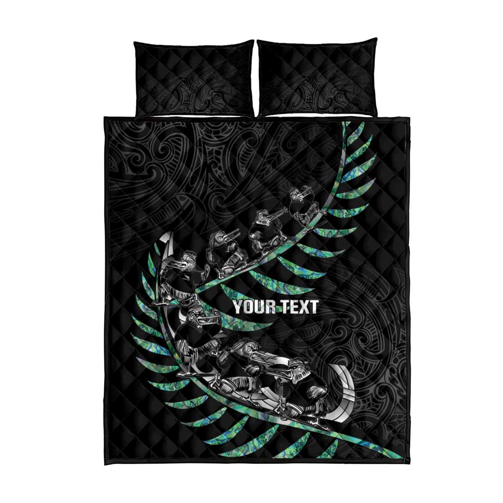 Custom New Zealand Silver Fern Rugby Quilt Bed Set Aotearoa Kiwi Maori Pattern - Vibe Hoodie Shop